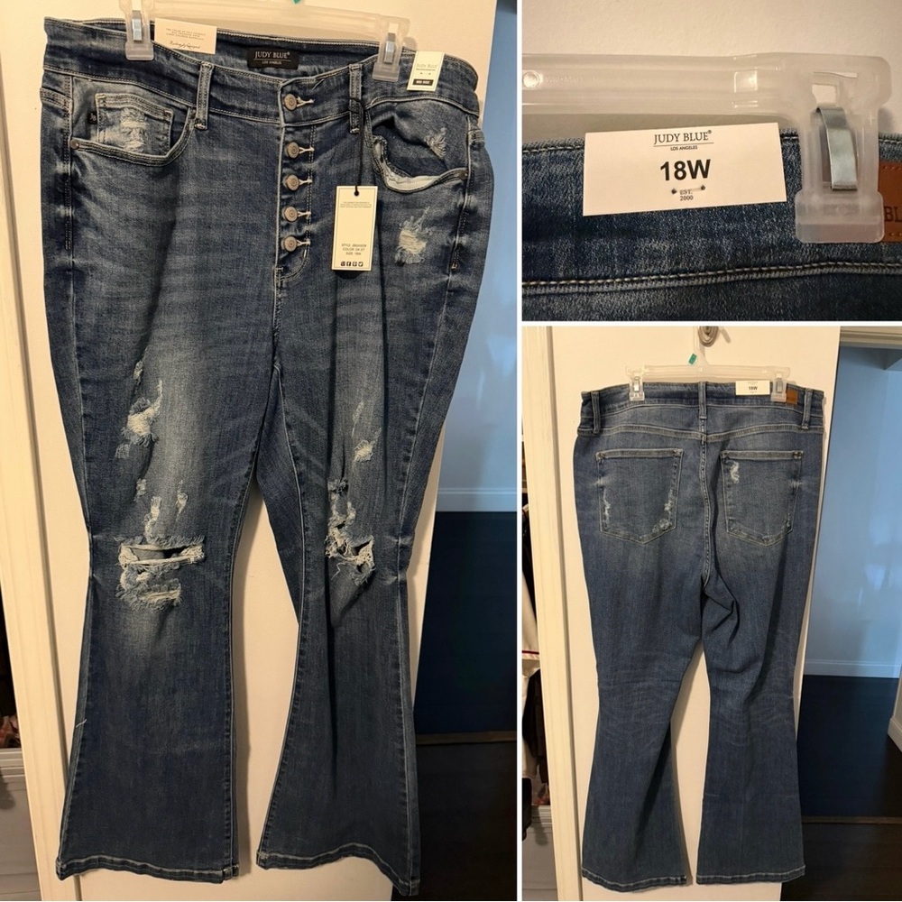Judy Blue Women's Flare Distressed Denim Jeans